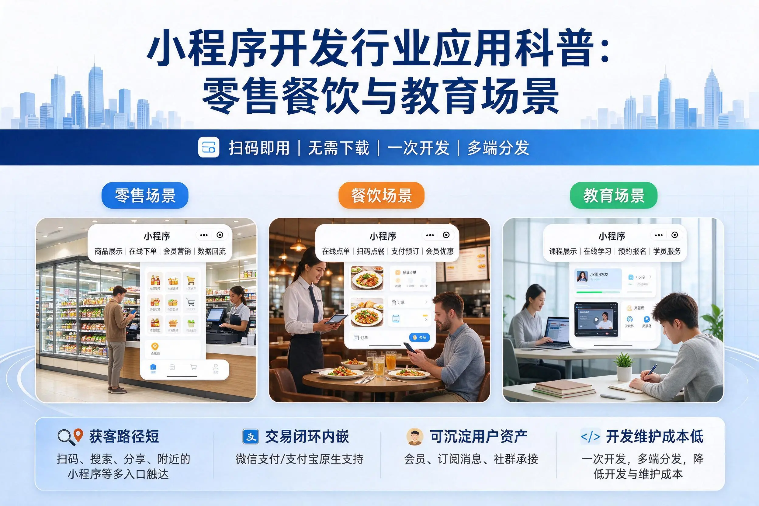 黄冈小程序开发行业应用科普：零售餐饮与教育场景