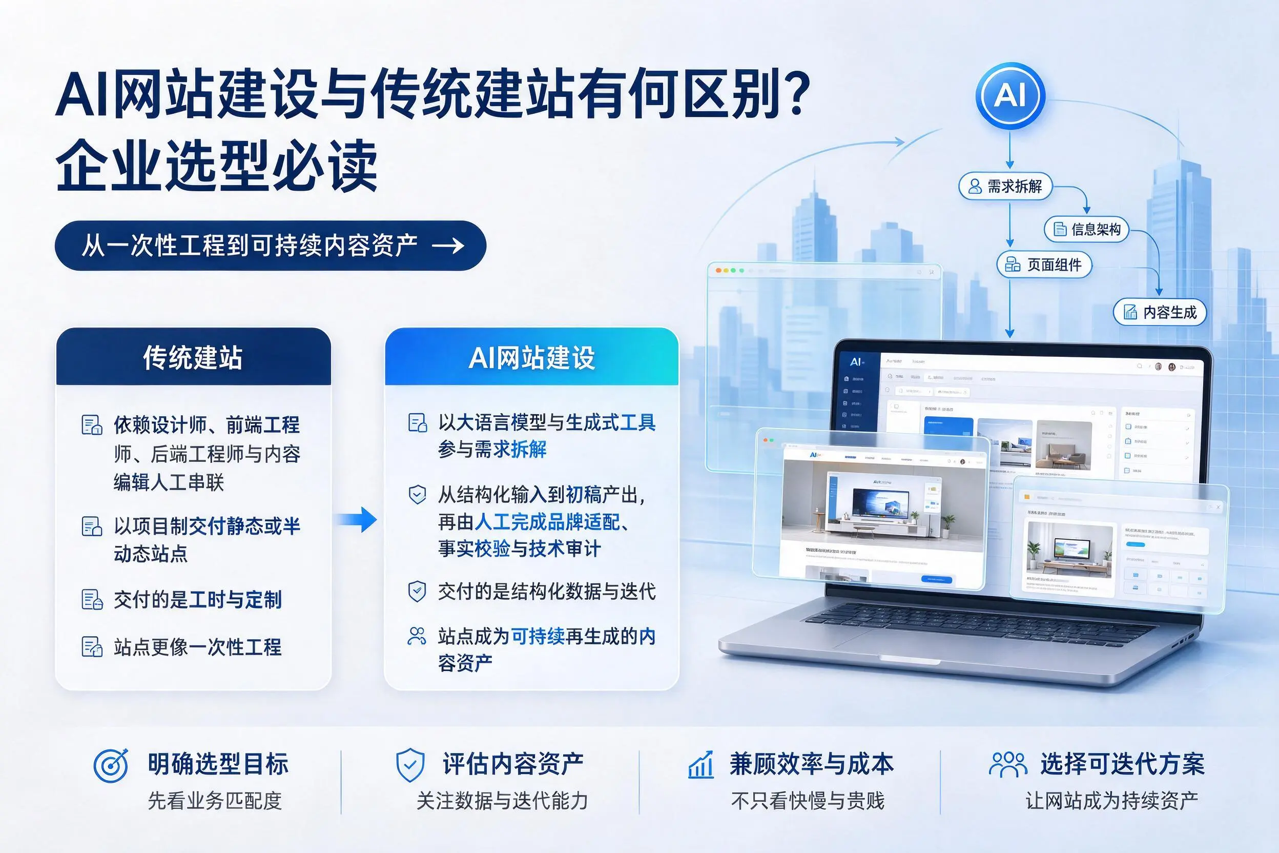 AI网站建设与传统建站有何区别?黄冈企业选型必读