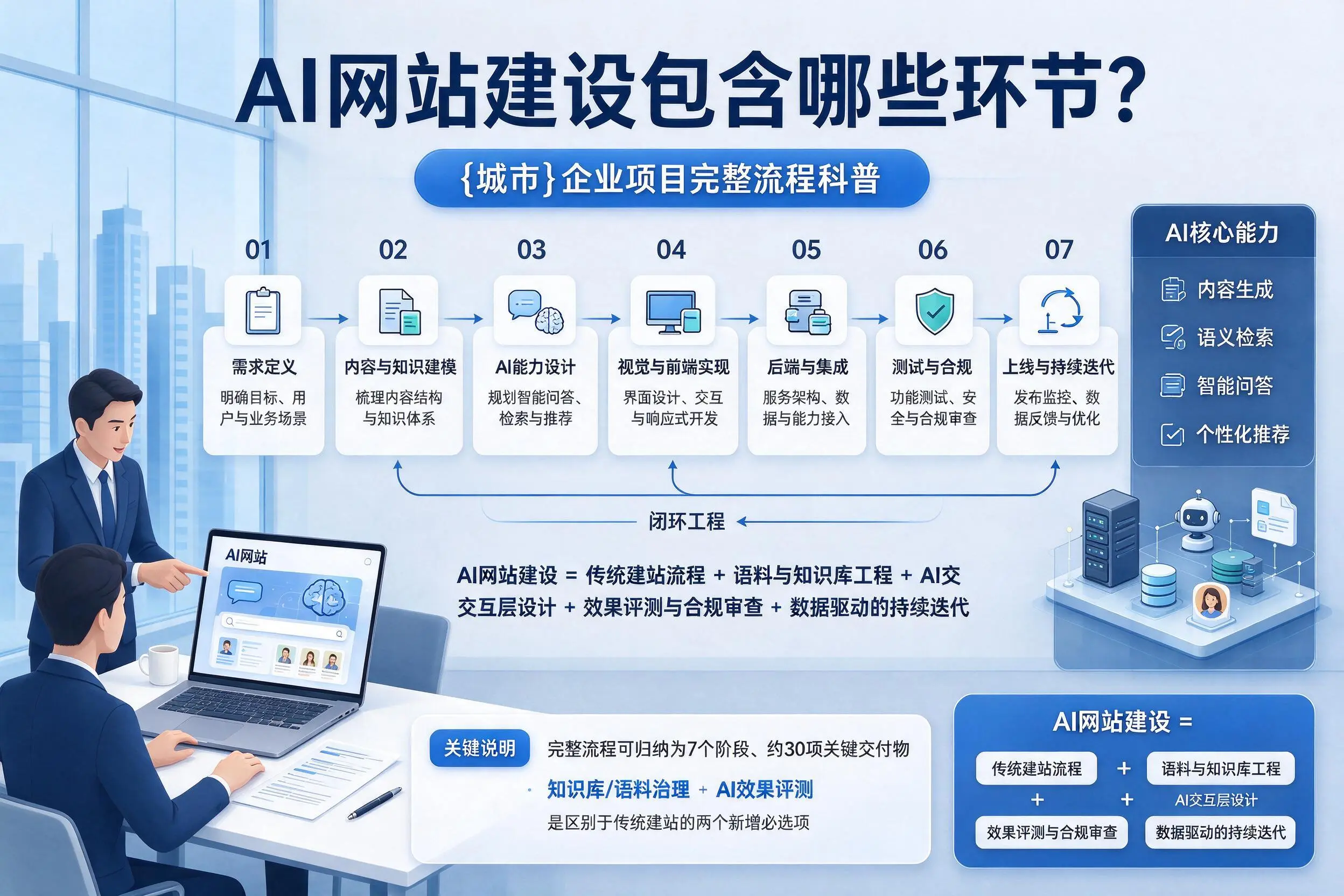 AI网站建设包含哪些环节？黄冈企业项目完整流程科普